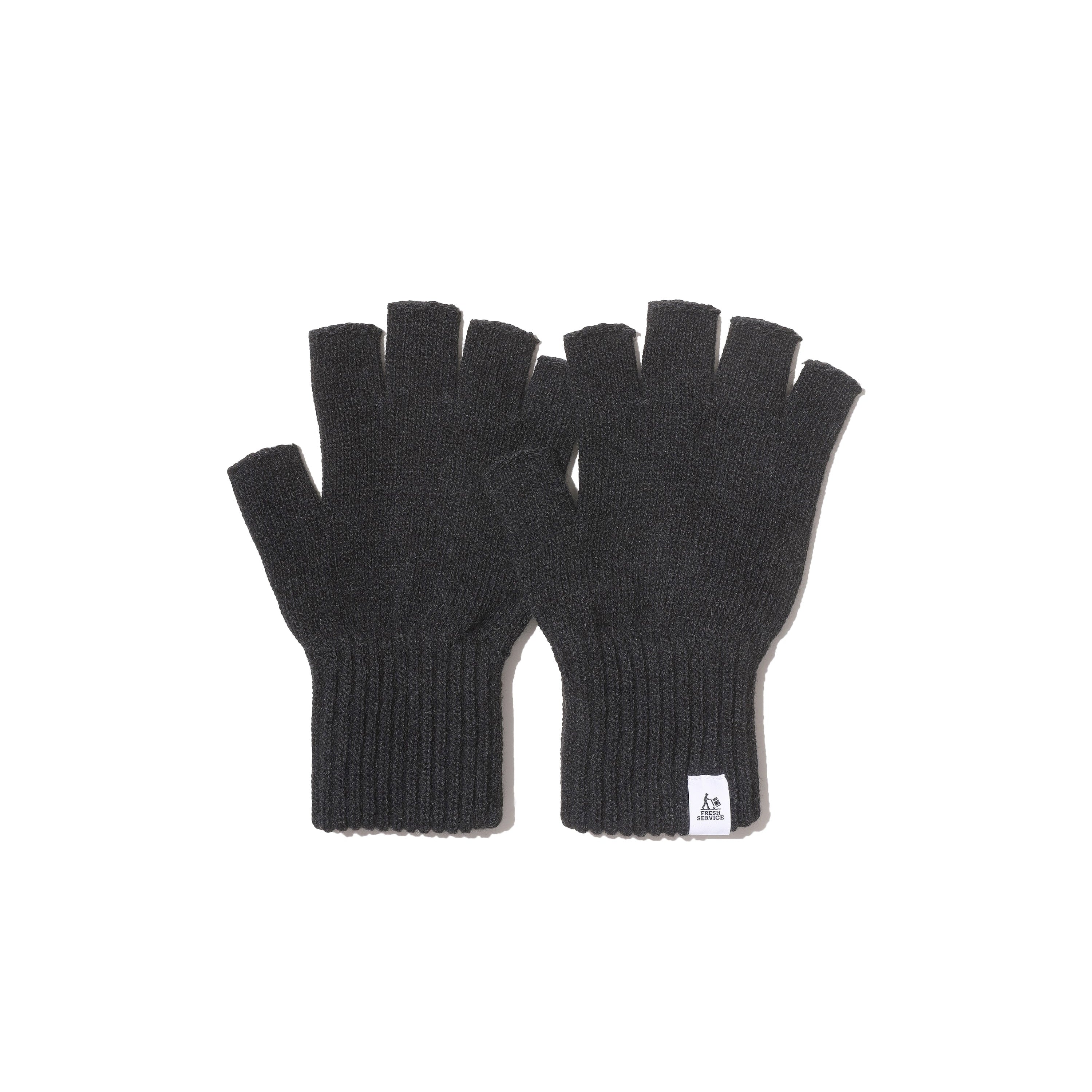 THERMAL RIB KNIT FINGERLESS GLOVES