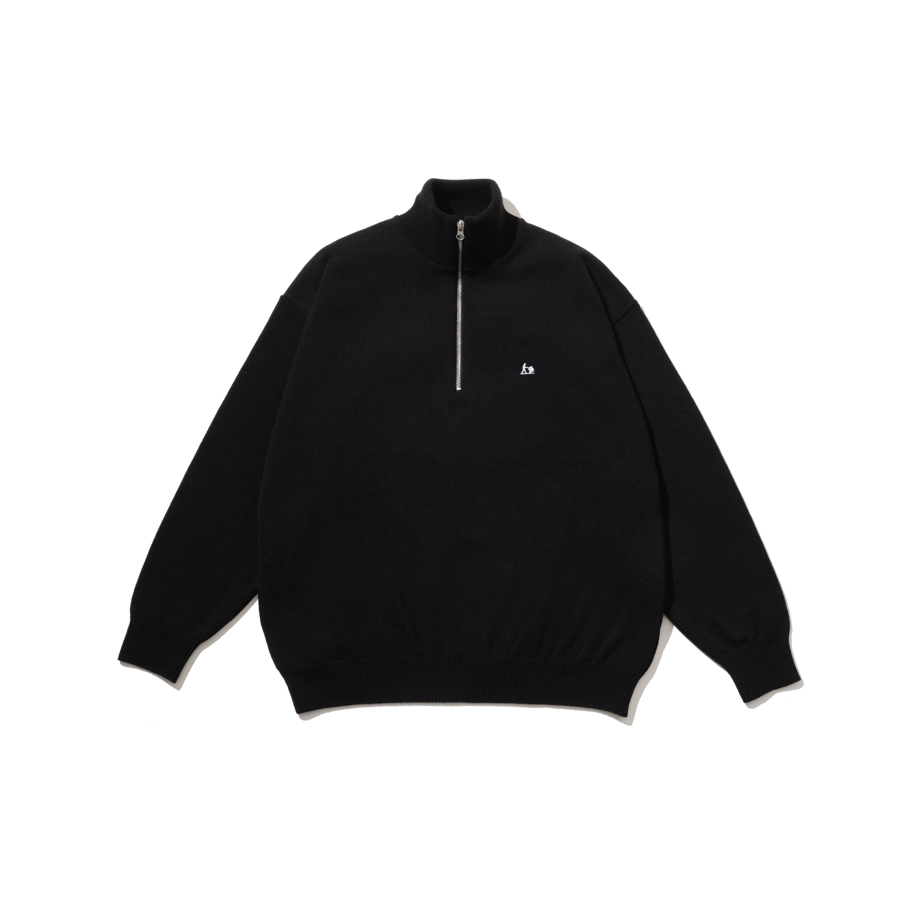 THERMAL JERSEY HARF ZIP KNIT