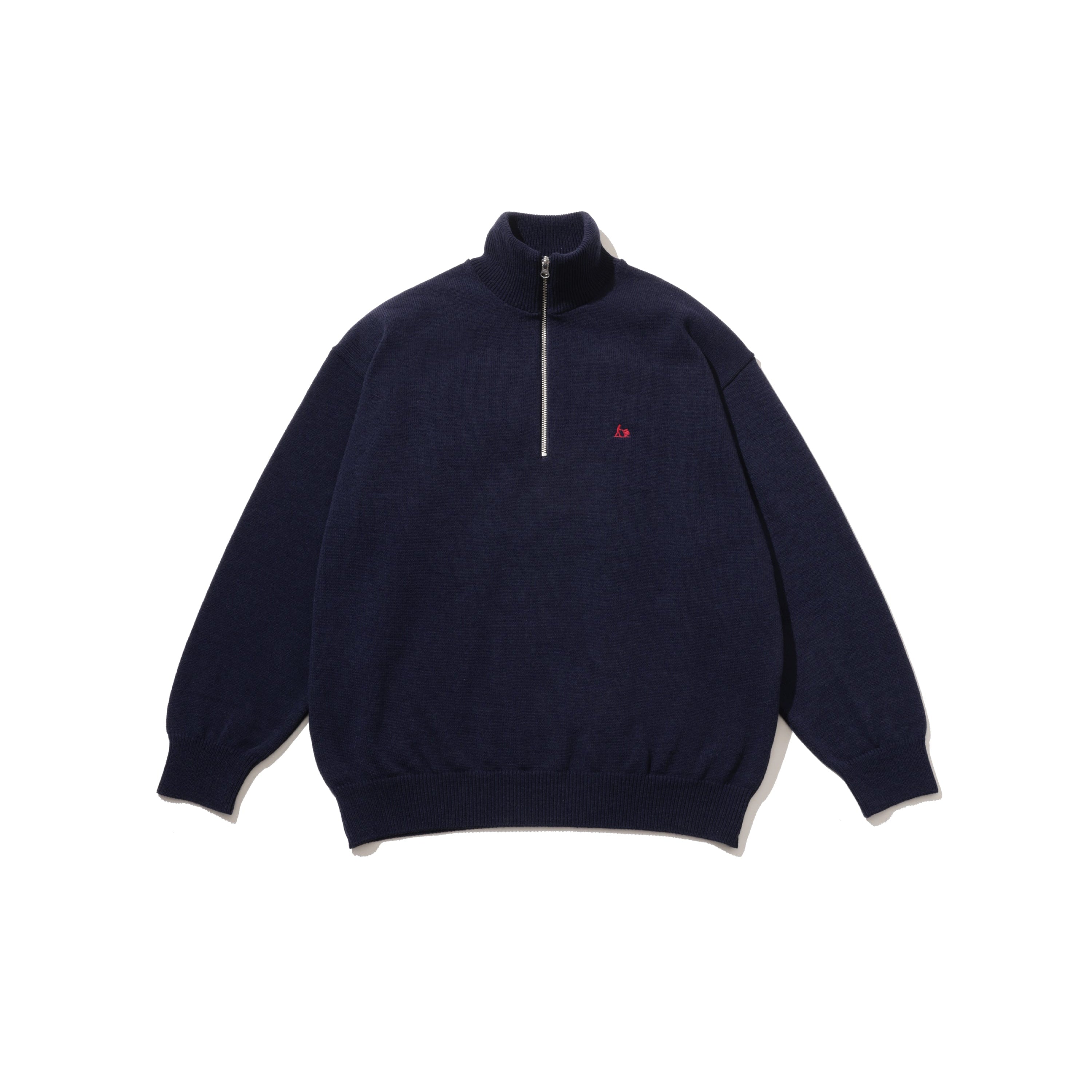 THERMAL JERSEY HARF ZIP KNIT